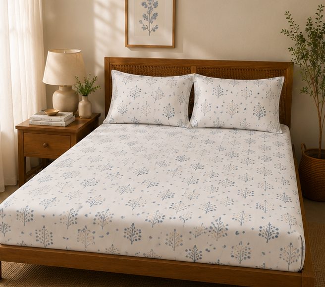 Blue Spring Bedsheet Set – King