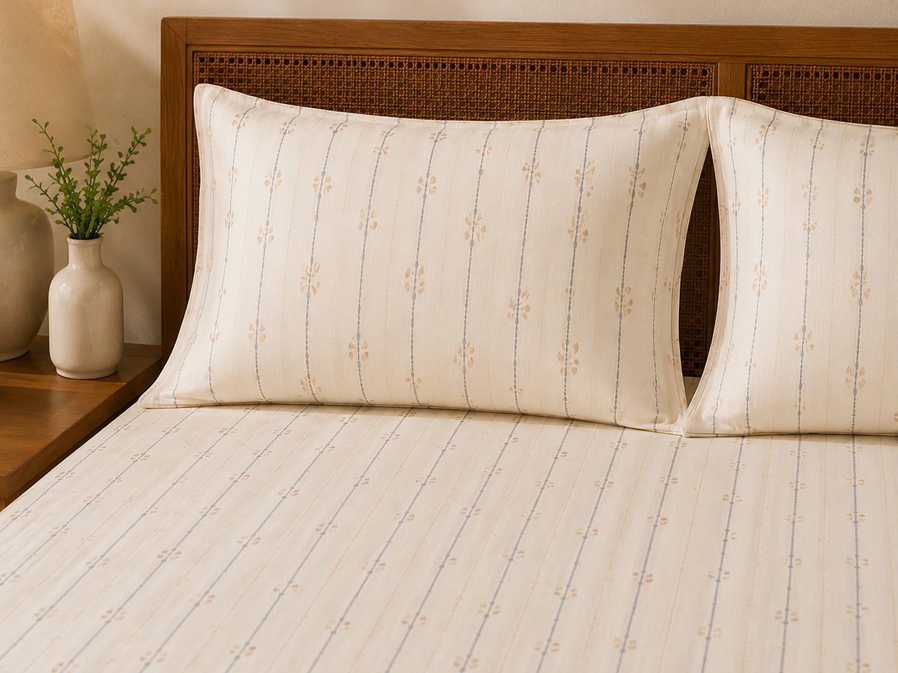 Linear Bloom Bedsheet Set – King view 4