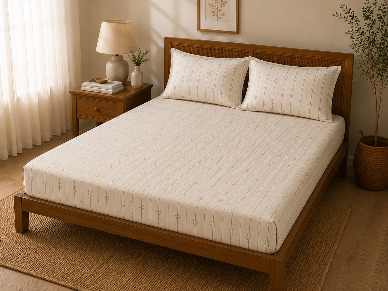 Linear Bloom Bedsheet Set – King view 7