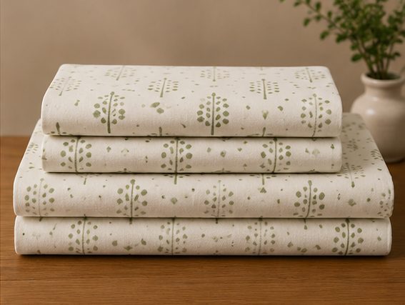 Sage Leaf Bedsheet Set – King view 1