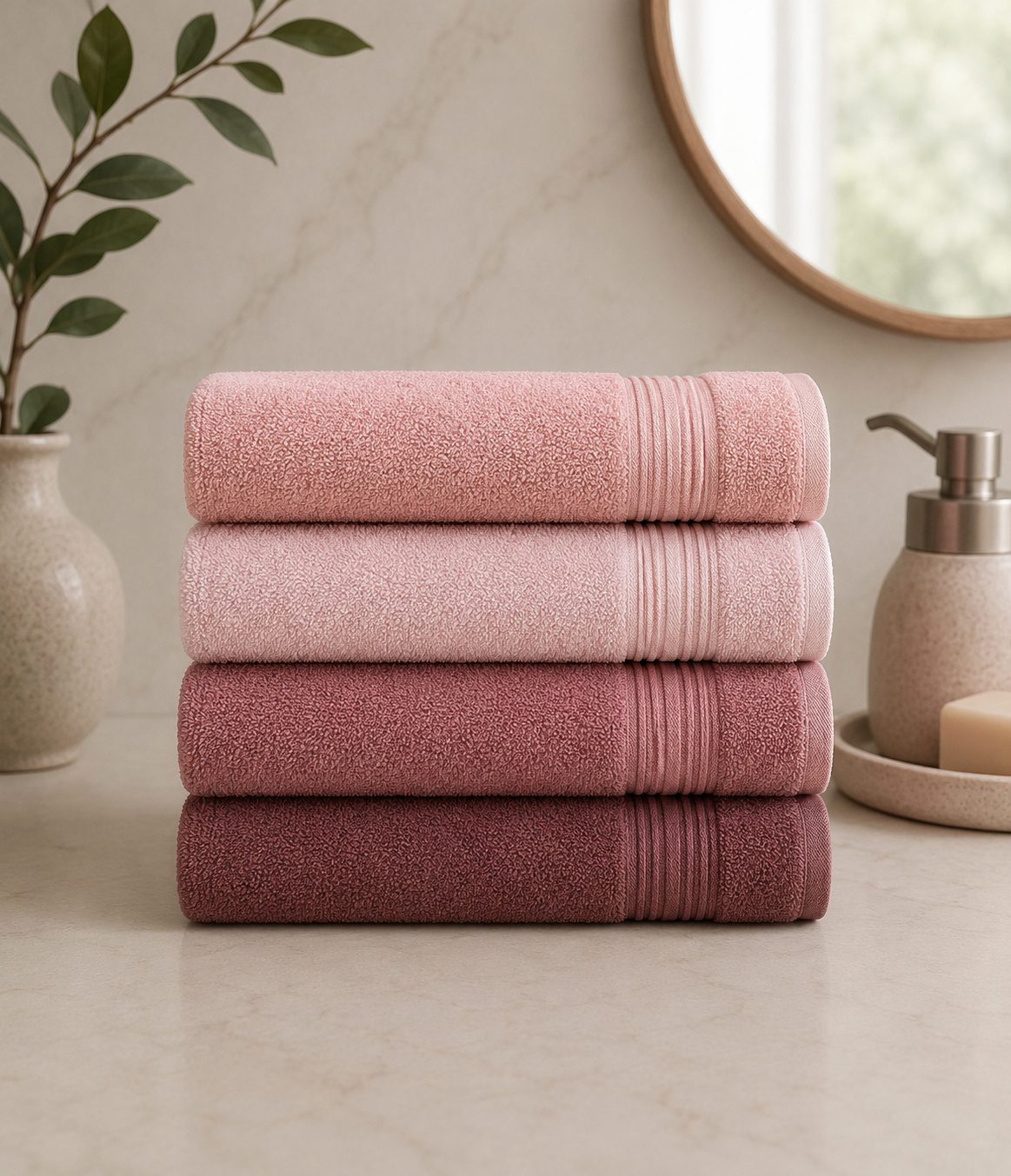 Soft Combed Cotton Face Towel Set of 4