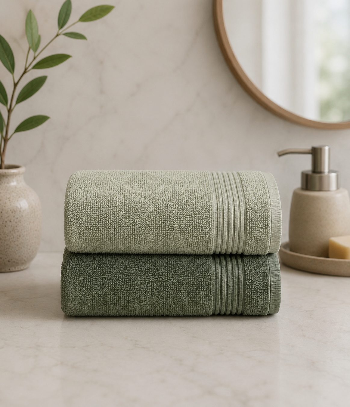 Close-up view of Soft Combed Cotton Face Towel Set of 4